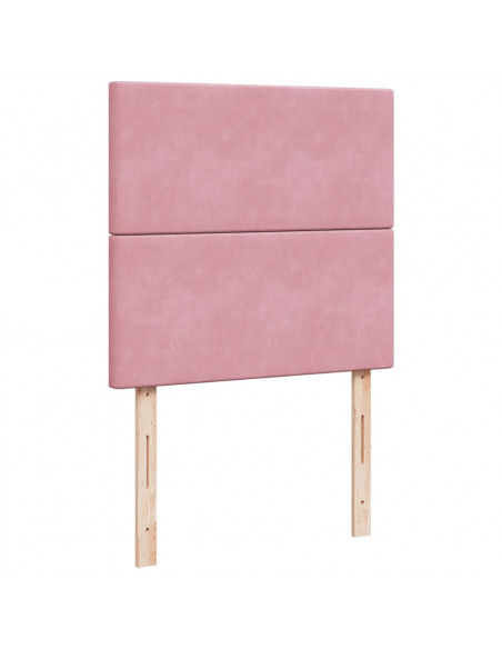 Giroletto a Molle con Materasso Rosa 90x200 cm in Velluto