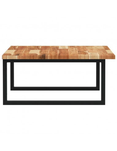 Ripiano a Parete per Lavabo in Acciaio e Massello di Acacia