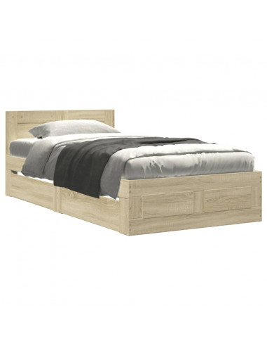 Giroletto con Testiera Rovere Sonoma 90x190cm Legno Multistrato