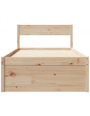 Giroletto con Cassetti 90x190 cm in Legno Massello di Pino