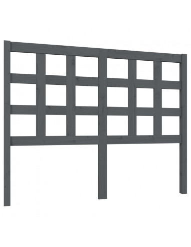 Testiera per Letto Grigia 125,5x4x100 cm Legno Massello di Pino