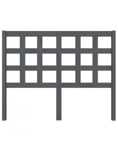 Testiera per Letto Grigia 125,5x4x100 cm Legno Massello di Pino