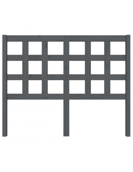 Testiera per Letto Grigia 125,5x4x100 cm Legno Massello di Pino