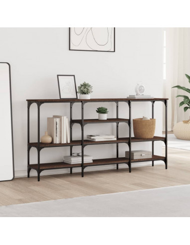 Tavolino Consolle Rovere Marrone 160x29x80 cm Legno Multistrato