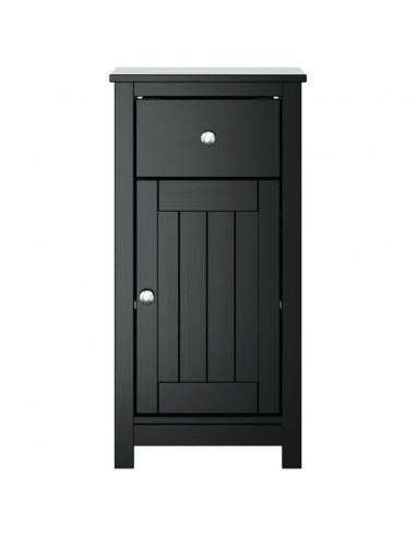 Mobile da Bagno BERG Nero 40x34x80 cm in Legno Massello di Pino