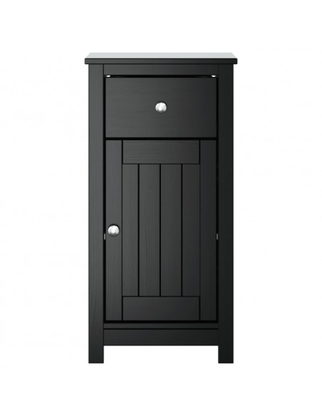 Mobile da Bagno BERG Nero 40x34x80 cm in Legno Massello di Pino