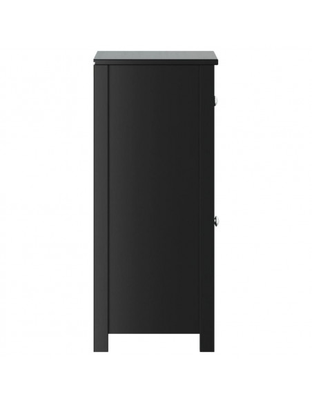 Mobile da Bagno BERG Nero 40x34x80 cm in Legno Massello di Pino