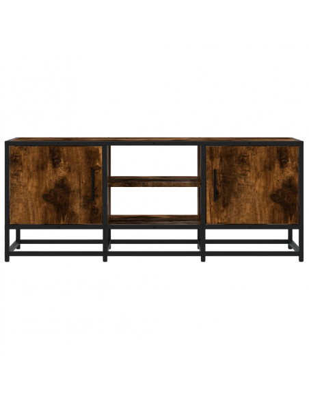 Mobile TV Rovere Fumo 100x35x41 cm Legno Multistrato e Metallo