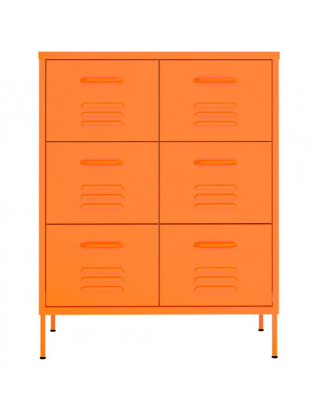 Cassettiera Arancione 80x35x101,5 cm in Acciaio