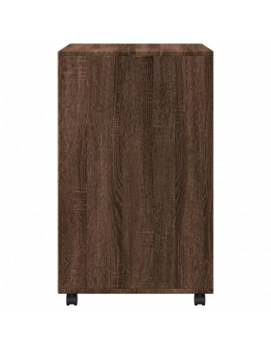 Armadietto con Ruote Rovere Marrone 60x48x81 cm in Truciolato