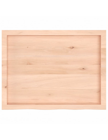 Ripiano a Parete 80x60x(2-6) cm Massello Rovere Non Trattato