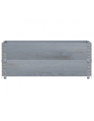 Paretali per Pallet 2pz Grigi 100x50cm Legno Massello di Pino