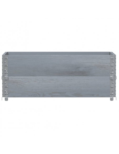 Paretali per Pallet 2pz Grigi 100x50cm Legno Massello di Pino