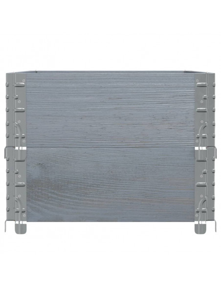 Paretali per Pallet 2pz Grigi 100x50cm Legno Massello di Pino