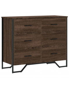 Cassettiera Rovere Marrone 91x35,5x74,5 cm in Truciolato 2