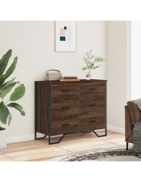 Cassettiera Rovere Marrone 91x35,5x74,5 cm in Truciolato