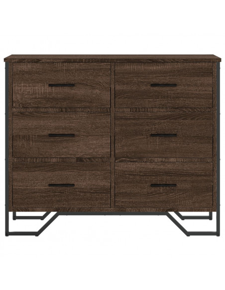 Cassettiera Rovere Marrone 91x35,5x74,5 cm in Truciolato