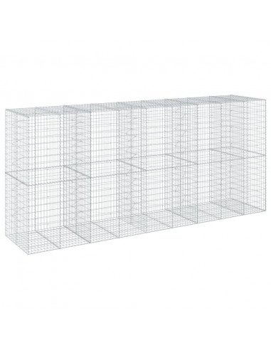 Cesto Gabbione con Copertura 450x100x200 cm in Ferro Zincato