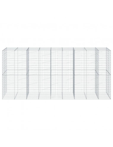 Cesto Gabbione con Copertura 450x100x200 cm in Ferro Zincato