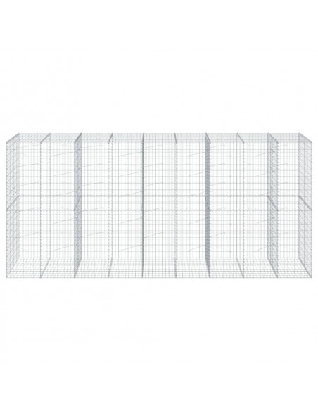Cesto Gabbione con Copertura 450x100x200 cm in Ferro Zincato