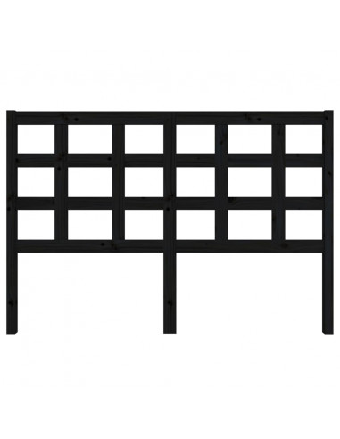 Testiera per Letto Nera 145,5x4x100cm in Legno Massello di Pino