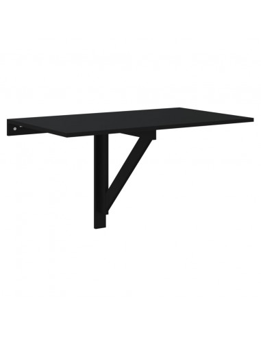 Tavolino da Parete Pieghevole Nero 110x38x75 cm in Multistrato
