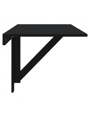 Tavolino da Parete Pieghevole Nero 110x38x75 cm in Multistrato