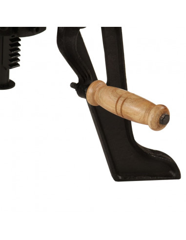 Tavolino 60x(42-62) cm in Legno Massello di Acacia e Ghisa