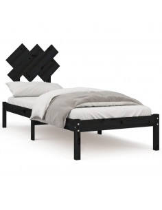 Giroletto Nero 75x190 cm Small Single in Legno Massello 2