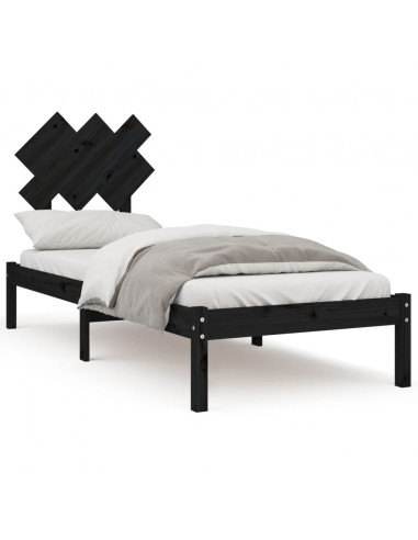 Giroletto Nero 75x190 cm Small Single in Legno Massello