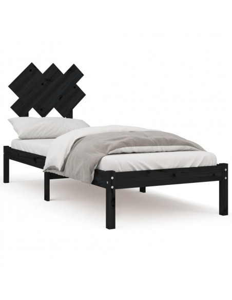 Giroletto Nero 75x190 cm Small Single in Legno Massello