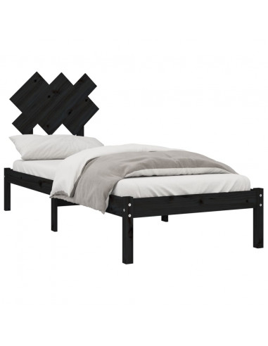 Giroletto Nero 75x190 cm Small Single in Legno Massello