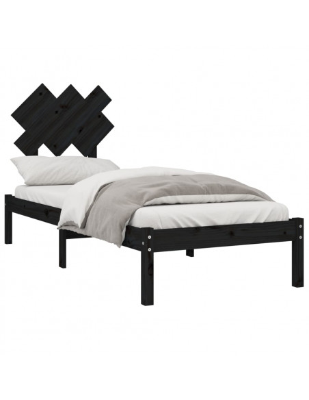 Giroletto Nero 75x190 cm Small Single in Legno Massello