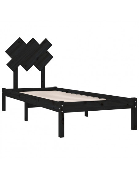 Giroletto Nero 75x190 cm Small Single in Legno Massello