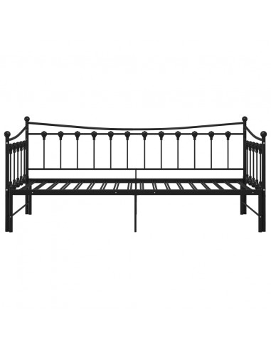 Telaio Divano Letto Estraibile Nero in Metallo 90x200 cm