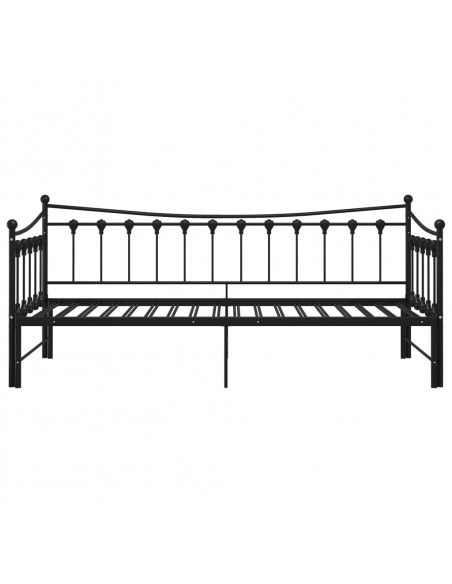 Telaio Divano Letto Estraibile Nero in Metallo 90x200 cm