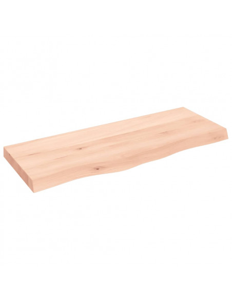Ripiano a Parete 100x40x(2-6) cm Massello Rovere Non Trattato