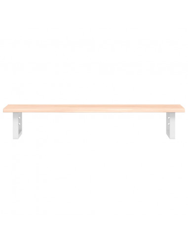 Ripiano a Parete per Lavabo in Acciaio e Massello di Rovere