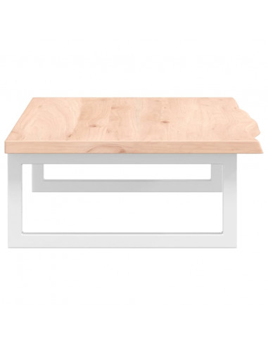 Ripiano a Parete per Lavabo in Acciaio e Massello di Rovere