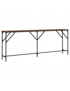 Tavolino Consolle Rovere Marrone 200x29x75 cm Legno Multistrato 2