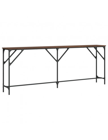 Tavolino Consolle Rovere Marrone 200x29x75 cm Legno Multistrato