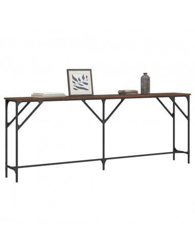 Tavolino Consolle Rovere Marrone 200x29x75 cm Legno Multistrato