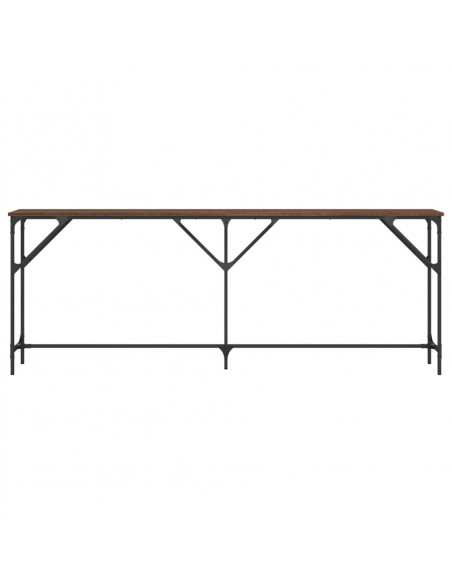 Tavolino Consolle Rovere Marrone 200x29x75 cm Legno Multistrato