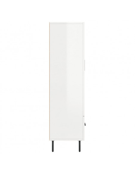 Credenza Bianco Lucido 69,5x31x115 cm in Legno Multistrato