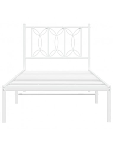 Giroletto con Testiera Metallo Bianco 90x200 cm