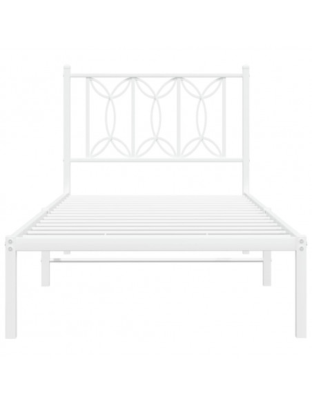 Giroletto con Testiera Metallo Bianco 90x200 cm