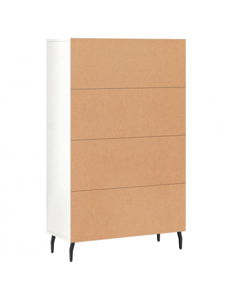 Credenza Bianco Lucido 69,5x31x115 cm in Legno Multistrato