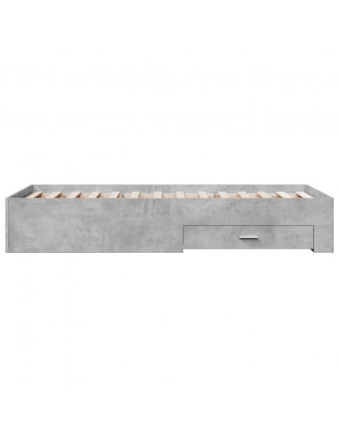 Giroletto Cassetti Grigio Cemento 90x200 cm Legno Multistrato