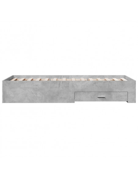 Giroletto Cassetti Grigio Cemento 90x200 cm Legno Multistrato