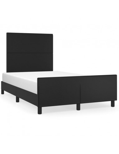 Giroletto con Testiera Nero 120x190 cm in Similpelle